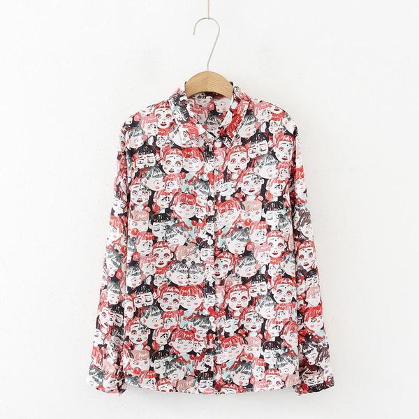 women's blouses & shirts lovely kawaii joker face printing 2021 spring fashion women streetwear casual long sleeve blusas mujer, White
women's blouses & shirts lovely kawaii joker face printing 2021 spring fashion women streetwear casual long sleeve blusas mujer, White