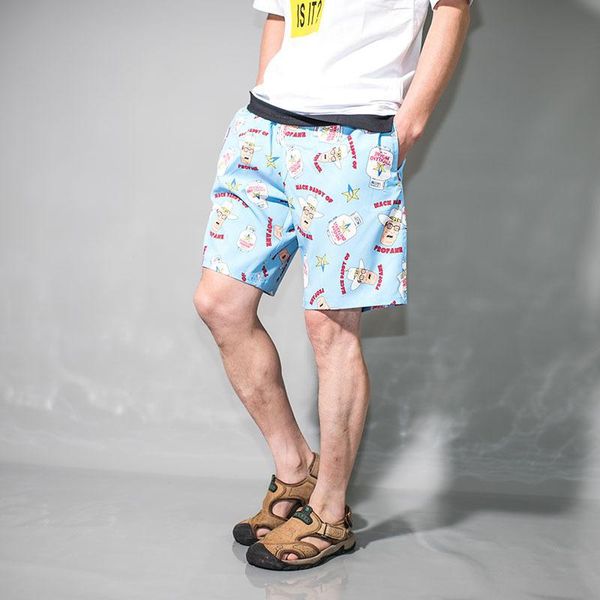 men's shorts 2021 summer casual plus size personality printed five-point pants loose beach tide, White;black
men's shorts 2021 summer casual plus size personality printed five-point pants loose beach tide, White;black