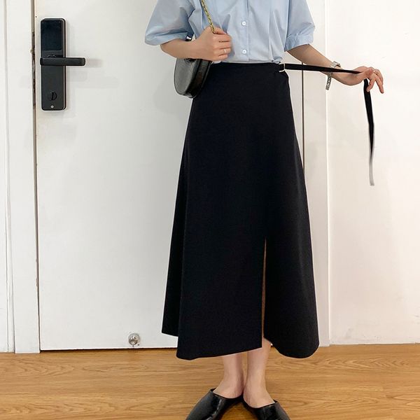 2020 summer women high waist irregular split skirt women with sashes black line streetwear female long skirt
2020 summer women high waist irregular split skirt women with sashes black line streetwear female long skirt
