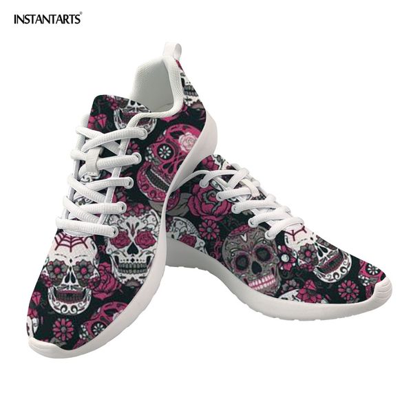instantarts classic sugar skulls printed flat sneakers gothic casual mesh lace sprot women shoes light breathble running shoes, Black
instantarts classic sugar skulls printed flat sneakers gothic casual mesh lace sprot women shoes light breathble running shoes, Black