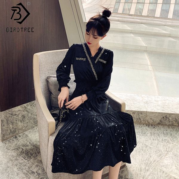 2020 spring new women's office lady fashion velvet dresses long lantern sleeve sequined v-neck a-line female midi dress d9d744o, Black;gray
2020 spring new women's office lady fashion velvet dresses long lantern sleeve sequined v-neck a-line female midi dress d9d744o, Black;gray