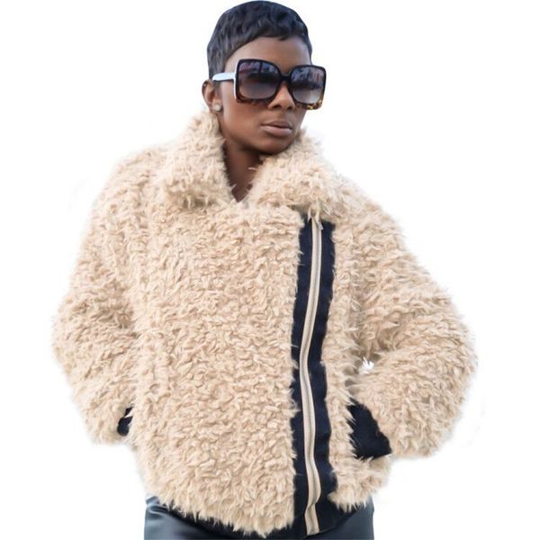 winter women designer jacket fashion loose solid color lapel neck fluffy coats new arrival women coats, Black;brown
winter women designer jacket fashion loose solid color lapel neck fluffy coats new arrival women coats, Black;brown
