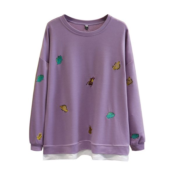 women long sleeve sweatshirt 2020 spring pullover embroidery dinosaur large size hoody for female loose s65-2002, Black
women long sleeve sweatshirt 2020 spring pullover embroidery dinosaur large size hoody for female loose s65-2002, Black