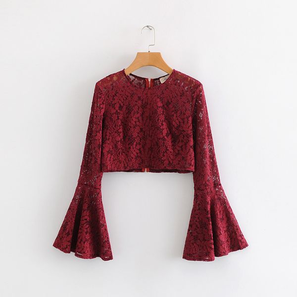 cs539 new short design red white pink color flare sleeve lace shirts women summer pullover crop
cs539 new short design red white pink color flare sleeve lace shirts women summer pullover crop