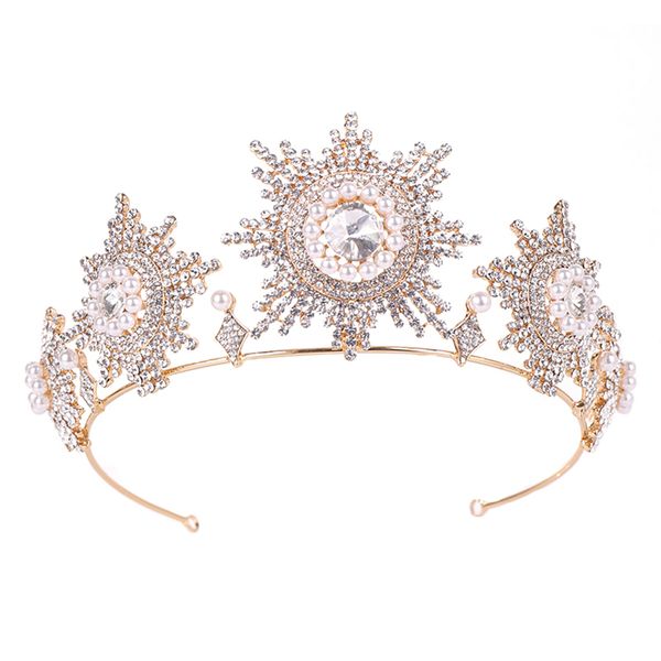 hair crown baroque rhinestone exquisite pearl hair hoop tiara head band headdress for birthday wedding party, Golden;silver
hair crown baroque rhinestone exquisite pearl hair hoop tiara head band headdress for birthday wedding party, Golden;silver