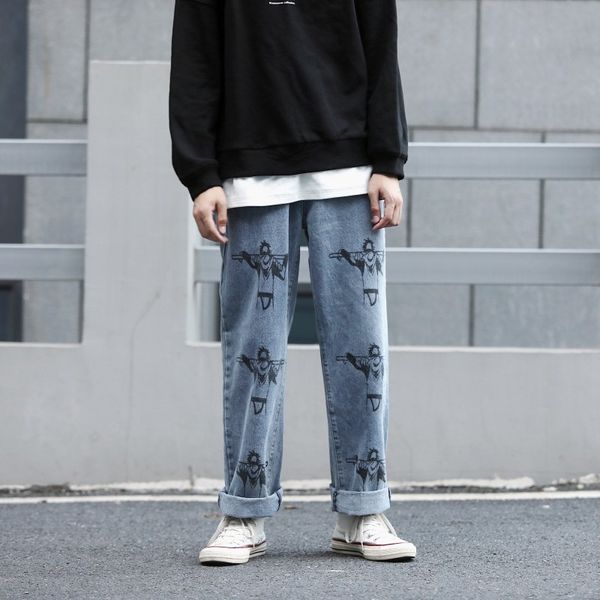 2019 men's flower printing wide leg pants baggy homme classic cargo pocket jeans blue casual pants biker denim trousers s-2xl
2019 men's flower printing wide leg pants baggy homme classic cargo pocket jeans blue casual pants biker denim trousers s-2xl