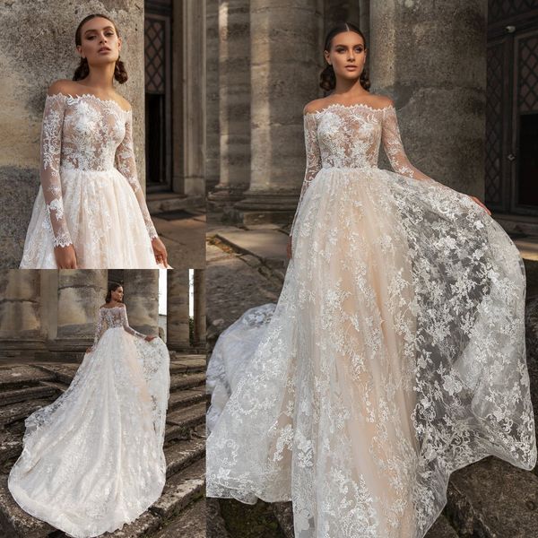 vintage off shoulder lace wedding dresses long sleeves beading sweep train bridal gowns bohemian beach wedding dress robes de mariée, White
vintage off shoulder lace wedding dresses long sleeves beading sweep train bridal gowns bohemian beach wedding dress robes de mariée, White