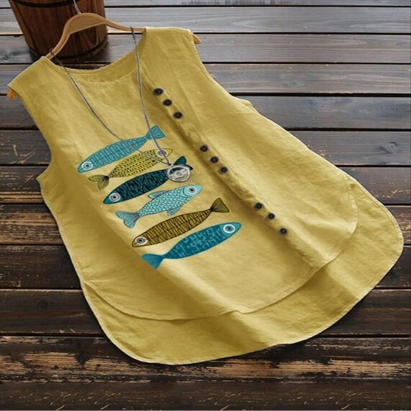 2020 fish printing round collar sleeveless female 2020 fish printing round collar button button sleeveless female, White
2020 fish printing round collar sleeveless female 2020 fish printing round collar button button sleeveless female, White