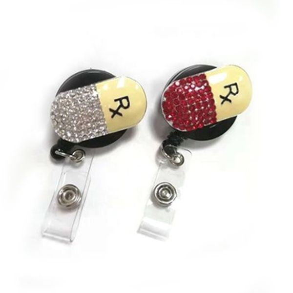 50pcs/lot key rings rhinesotne hospital pill shape badge reel holder with alligator clip yoyo retractable id name badge reels, Slivery;golden
50pcs/lot key rings rhinesotne hospital pill shape badge reel holder with alligator clip yoyo retractable id name badge reels, Slivery;golden