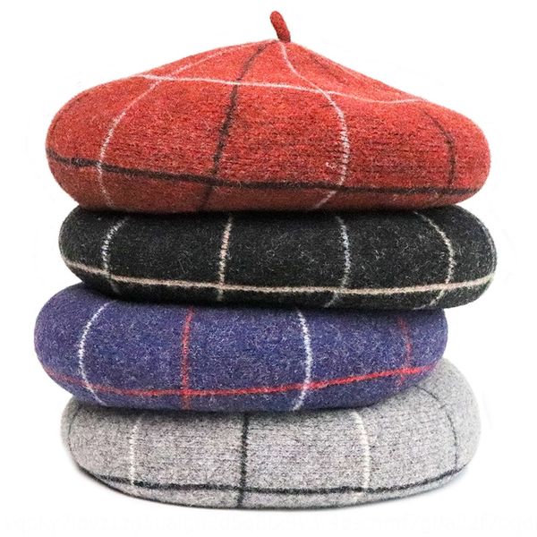 wool knitted contrast color women's art painter beilei hat golden beret wool beret plaid, Blue;gray
wool knitted contrast color women's art painter beilei hat golden beret wool beret plaid, Blue;gray
