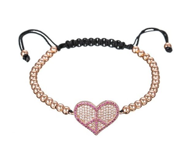 4mm gold silver rose gold micro pave cz zircon rope adjusted macrame bracelet fg434 heart charm braided braiding bangles, Black
4mm gold silver rose gold micro pave cz zircon rope adjusted macrame bracelet fg434 heart charm braided braiding bangles, Black