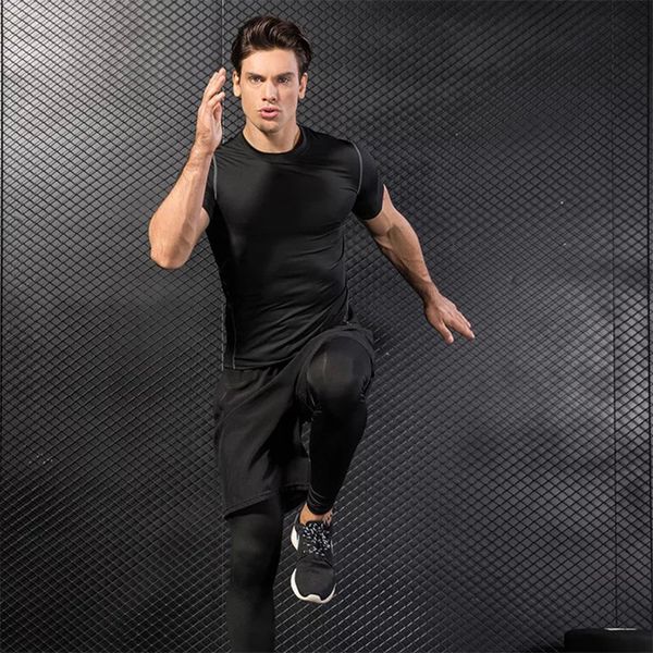 running sets men's tracksuit gym fitness compression sports suit clothes jogging sport wear exercise workout tights, Black;blue
running sets men's tracksuit gym fitness compression sports suit clothes jogging sport wear exercise workout tights, Black;blue