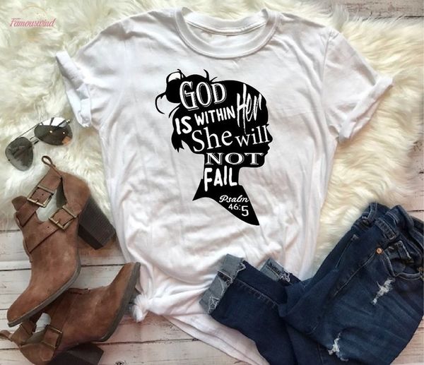 god is within her she will not fail. psalm bible tee christian graphic women fashion casual cotton slogan goth t, White
god is within her she will not fail. psalm bible tee christian graphic women fashion casual cotton slogan goth t, White