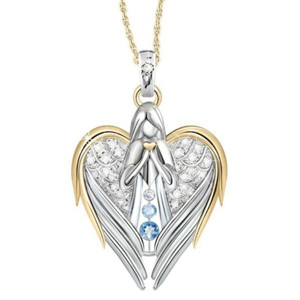 10pcs new creative angel love inlaid rhinestone necklace love's guardian angel pendant necklace women birthday party jewelry gift, Silver
10pcs new creative angel love inlaid rhinestone necklace love's guardian angel pendant necklace women birthday party jewelry gift, Silver