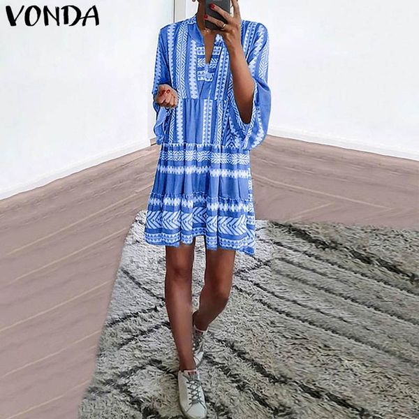 summer beach dresses vonda 2019 v-neck 3/4 flare sleeve print sundress casual loose bohemian party dress holiday vestido, Black;gray
summer beach dresses vonda 2019 v-neck 3/4 flare sleeve print sundress casual loose bohemian party dress holiday vestido, Black;gray