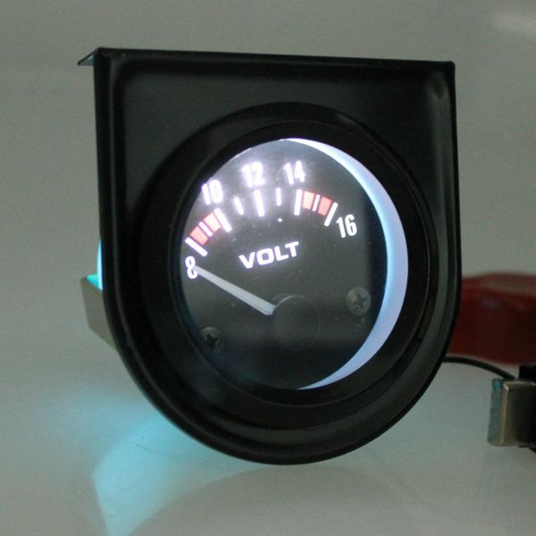 universal car 8-16v voltmeter volt gauge meter 52mm black