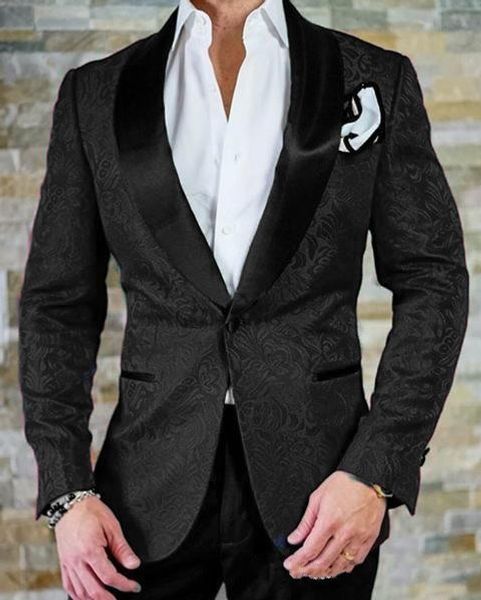 one button black paisley groom tuxedos shawl lapel men suits 2 pieces wedding/prom/dinner blazer (jacket+pants+tie) w838, Black;gray
one button black paisley groom tuxedos shawl lapel men suits 2 pieces wedding/prom/dinner blazer (jacket+pants+tie) w838, Black;gray