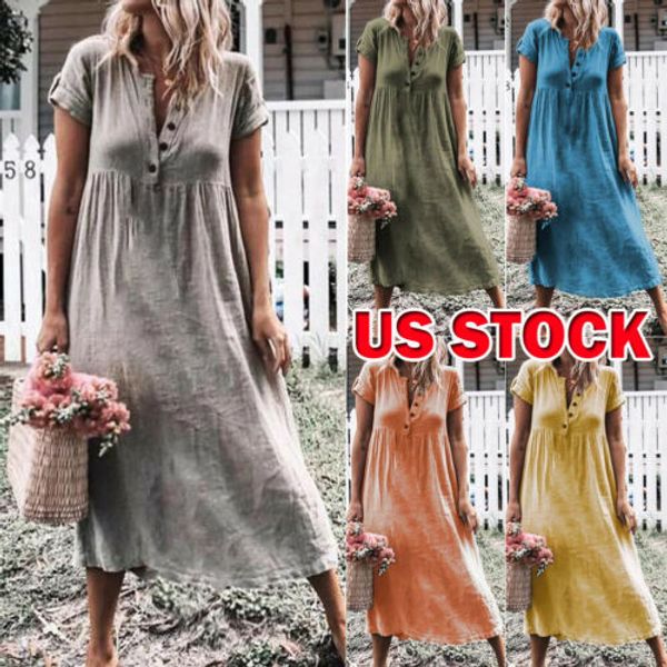 2020 new summer us women cotton linen long dress short sleeve fashion casual style boho kaftan tunic plus size, Black;gray
2020 new summer us women cotton linen long dress short sleeve fashion casual style boho kaftan tunic plus size, Black;gray
