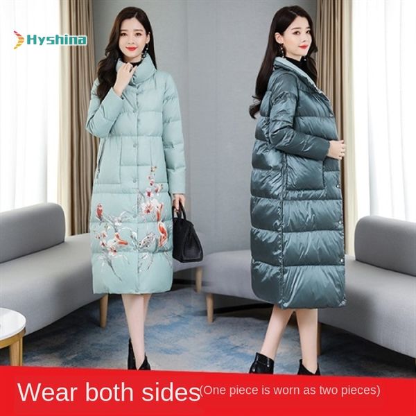 cotton-padded women's jacket warm printing long section long sleeve temperament wild 2019 winter thin overcoat outer garment, Black
cotton-padded women's jacket warm printing long section long sleeve temperament wild 2019 winter thin overcoat outer garment, Black