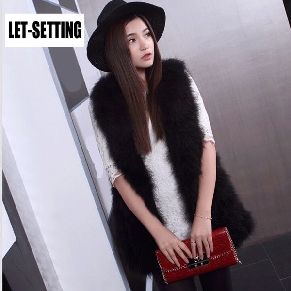 let-settting autumn winter coat new fur coat fur vest vest ostrich large size women's sleeveless jacket, Black
let-settting autumn winter coat new fur coat fur vest vest ostrich large size women's sleeveless jacket, Black
