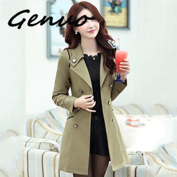 genuo new spring autumn trench coat 2019 turn down collar casual trench coat women solid long slim double breasted coats a034-1, Tan;black
genuo new spring autumn trench coat 2019 turn down collar casual trench coat women solid long slim double breasted coats a034-1, Tan;black