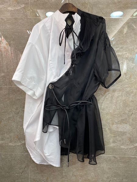 2020 spring and summer new women's clothing lining tankdecoration irregular splicing stripes perspective long coat 421, White
2020 spring and summer new women's clothing lining tankdecoration irregular splicing stripes perspective long coat 421, White
