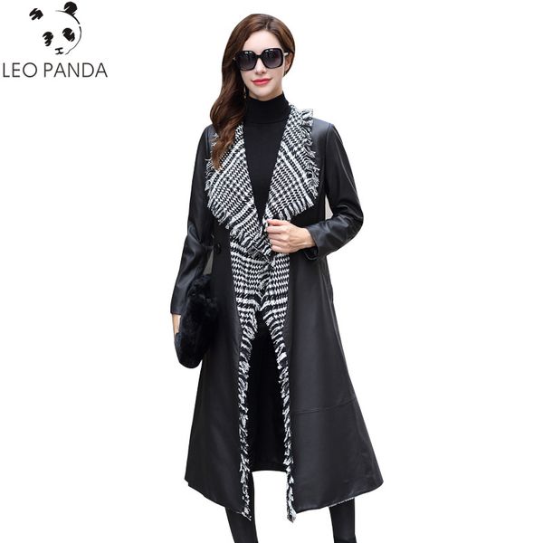 2019 autumn new superior quality genuine leather jacket women long natural sheepskin coat female spliced adjustable waist jacket, Black
2019 autumn new superior quality genuine leather jacket women long natural sheepskin coat female spliced adjustable waist jacket, Black