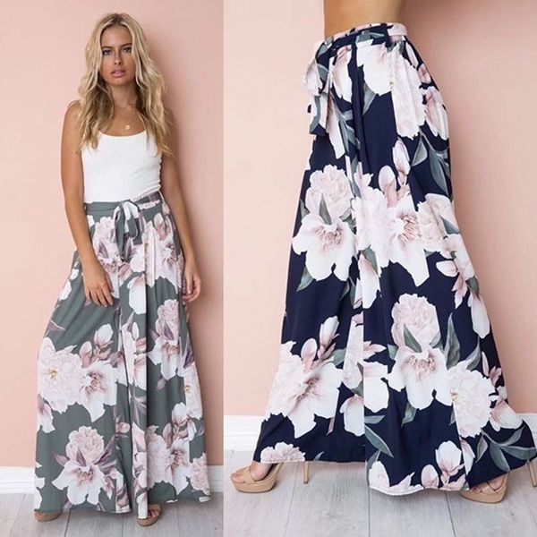 women boho floral long pants palazzo baggy wide leg summer casual yoga trousers, Blue
women boho floral long pants palazzo baggy wide leg summer casual yoga trousers, Blue