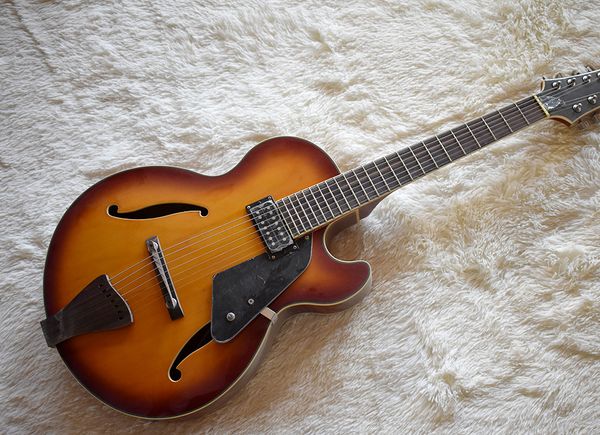 wholesale factory custom suburst semi-hollow electric guitar with 7 strings,flame maple veneer back,cream binding 0524
wholesale factory custom suburst semi-hollow electric guitar with 7 strings,flame maple veneer back,cream binding 0524