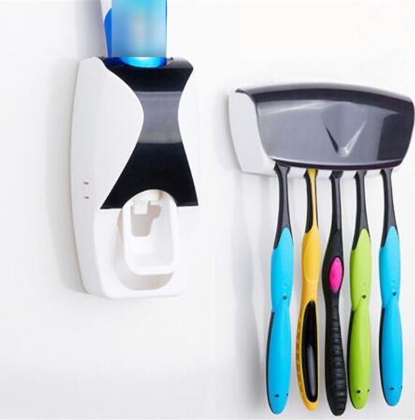 bathroom gadgets automatic toothpaste dispenser + 5pcs toothbrush holder set wall mount rack bath oral bathroom accessories
bathroom gadgets automatic toothpaste dispenser + 5pcs toothbrush holder set wall mount rack bath oral bathroom accessories