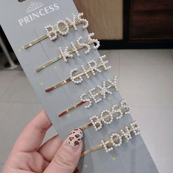 women ladies vintage one word hair clip luxury faux pearl funny letters alphabet hairpins metal alloy party straight side hair lnoaq, Black
women ladies vintage one word hair clip luxury faux pearl funny letters alphabet hairpins metal alloy party straight side hair lnoaq, Black