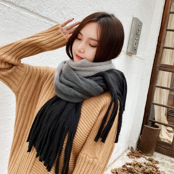 new brand cashmere scarf women winter long tassel solid shawl female solid soft foulard ladies large bandana black pink, Blue;gray
new brand cashmere scarf women winter long tassel solid shawl female solid soft foulard ladies large bandana black pink, Blue;gray