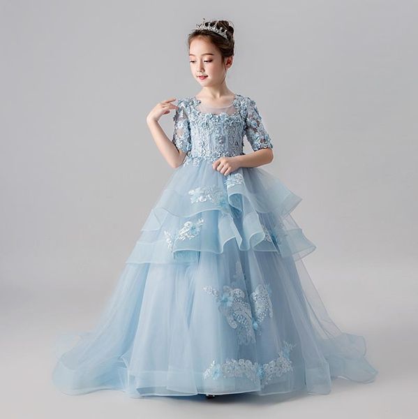 princess blue lace ball gown flower girl dresses for wedding sheer neck tiered half sleeve applique fluffy party host girls pageant dress, White;blue
princess blue lace ball gown flower girl dresses for wedding sheer neck tiered half sleeve applique fluffy party host girls pageant dress, White;blue
