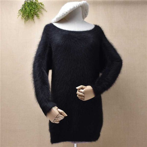 ladies winter elegant mink cashmere knitted black sweater dress angora fur women basic boomtting pullover, White;black
ladies winter elegant mink cashmere knitted black sweater dress angora fur women basic boomtting pullover, White;black