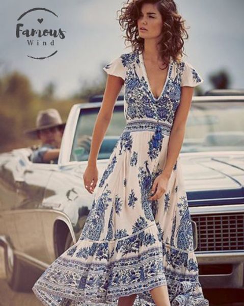 women summer boho long beach dress casual sundress women casual polyester print v neck short sleeve mid calf loose dresses, Black;gray 
women summer boho long beach dress casual sundress women casual polyester print v neck short sleeve mid calf loose dresses, Black;gray