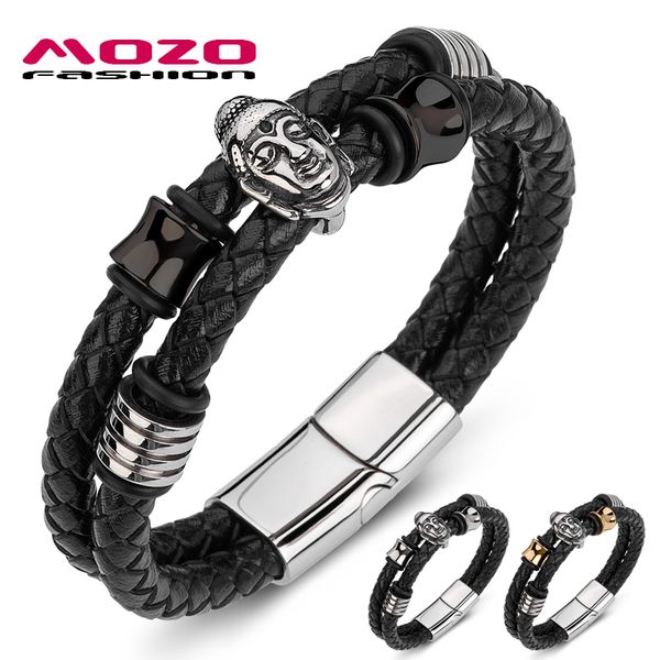 2020 new male bracelet braided leather rope chain stainless steel buddhism punk bangle buddha jewelry, Golden;silver
2020 new male bracelet braided leather rope chain stainless steel buddhism punk bangle buddha jewelry, Golden;silver