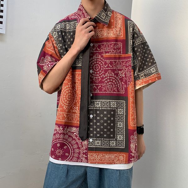 mens korean vintage summer shirts 2020 short sleeve men patchwork color block shirts casual button up white clothing, White;black
mens korean vintage summer shirts 2020 short sleeve men patchwork color block shirts casual button up white clothing, White;black