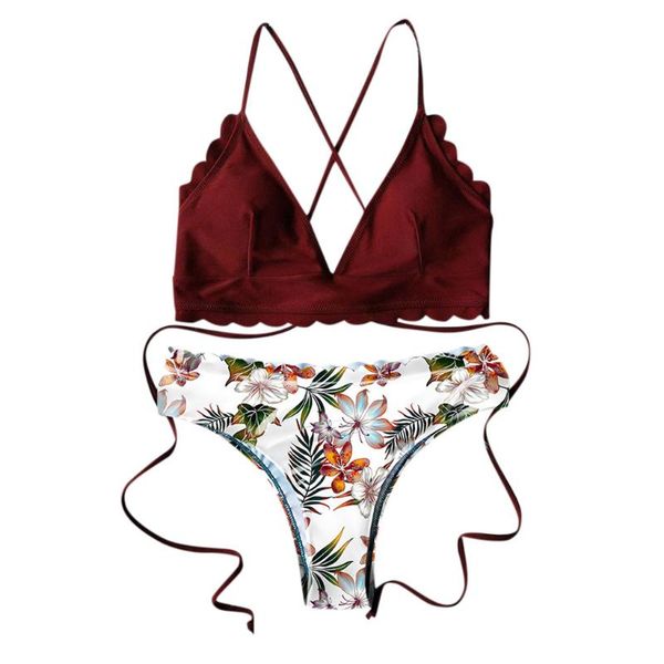 women scalloped hem summer beachwear female brazilian bikini set lace up tropical print high cut bikini tie dye swimwear women#4
women scalloped hem summer beachwear female brazilian bikini set lace up tropical print high cut bikini tie dye swimwear women#4