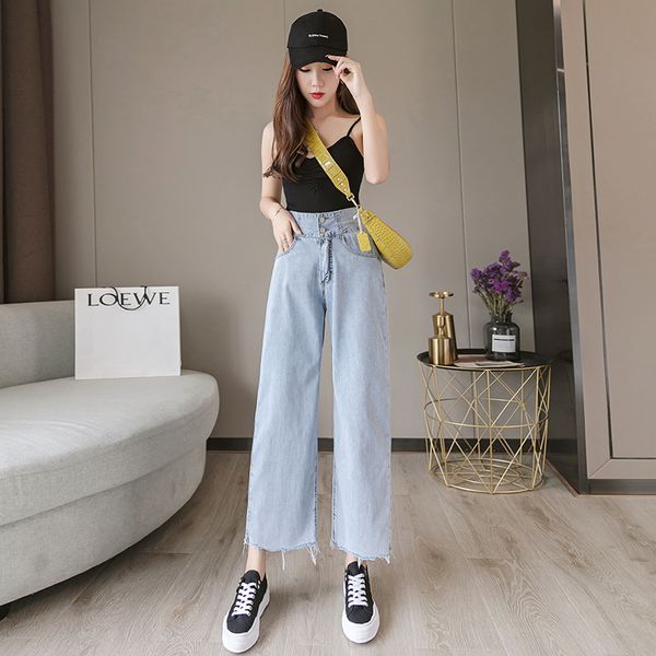 will cross hollow out wind restoring ancient ways of tall waist port jeans female xia han edition xuan elegant wind straight wid, Blue
will cross hollow out wind restoring ancient ways of tall waist port jeans female xia han edition xuan elegant wind straight wid, Blue