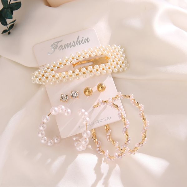 2020 boho new tassel earrings set gift for women twisted big pearl dangle earring fashion pearl hairpin crystal femme jewelry, Silver
2020 boho new tassel earrings set gift for women twisted big pearl dangle earring fashion pearl hairpin crystal femme jewelry, Silver