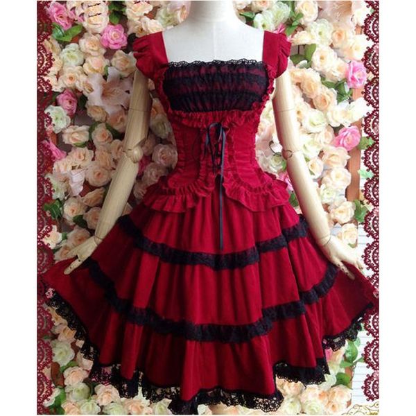 lace slim princess gothic lolita dress custom made plus size l22, Black;red
lace slim princess gothic lolita dress custom made plus size l22, Black;red