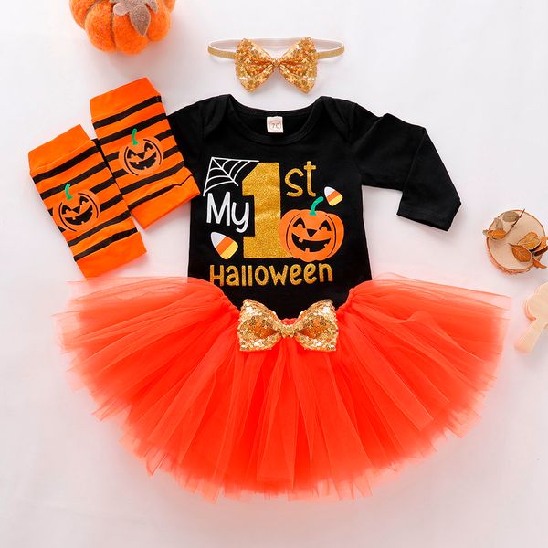 child baby girl halloween letters jumpsuit tulle skirt clothing letters pumpkin hare cloth skirt legs hair strap, White
child baby girl halloween letters jumpsuit tulle skirt clothing letters pumpkin hare cloth skirt legs hair strap, White