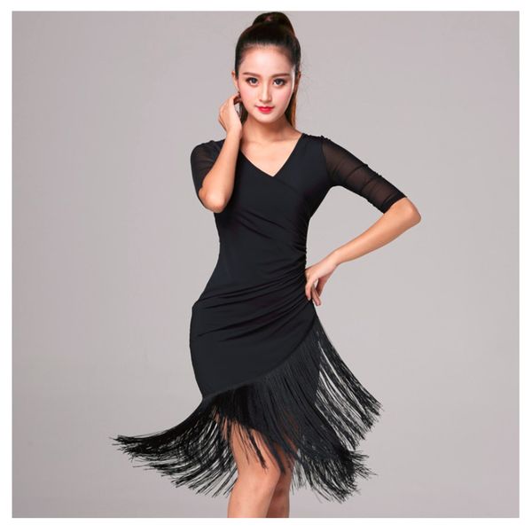 latin dance practice clothes female short sleeve fringe dress rumba tango stage outfit ballroom dance tassel clothes 3237, Black;red
latin dance practice clothes female short sleeve fringe dress rumba tango stage outfit ballroom dance tassel clothes 3237, Black;red