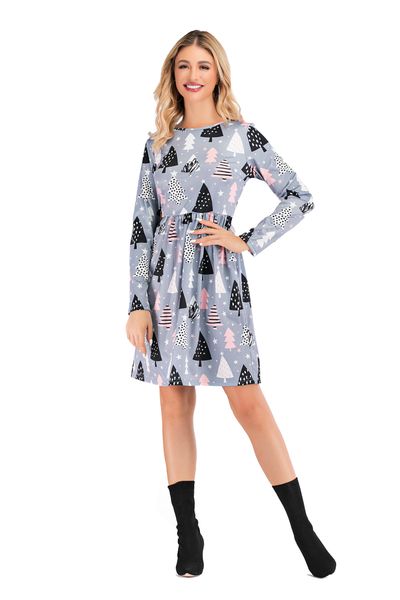 2020 popular women's dress, autumn and winter dress, long sleeve printing, medium skirt available
2020 popular women's dress, autumn and winter dress, long sleeve printing, medium skirt available