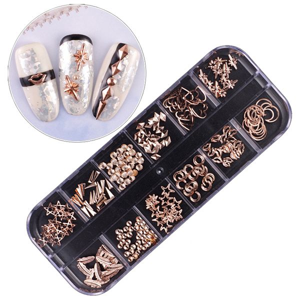 12 grids nail art decorations mixed moon star gold silver hollow metal rivets 3d diy tips nail shiny studs accessories, Silver;gold
12 grids nail art decorations mixed moon star gold silver hollow metal rivets 3d diy tips nail shiny studs accessories, Silver;gold