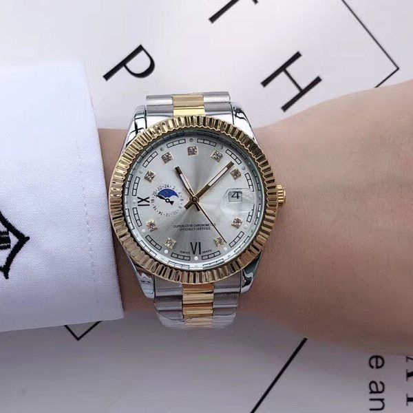 men's watches automatic mechanical diamond 40mm dial full stainless steel band wristwatches moon phase watch for mens gift, Slivery;brown
men's watches automatic mechanical diamond 40mm dial full stainless steel band wristwatches moon phase watch for mens gift, Slivery;brown