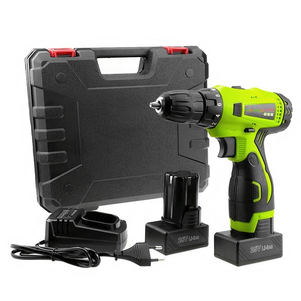 25v cordless drill rechargeable hand electric drill diy screwdriver power tools two lithium battery plastic case pack
25v cordless drill rechargeable hand electric drill diy screwdriver power tools two lithium battery plastic case pack
