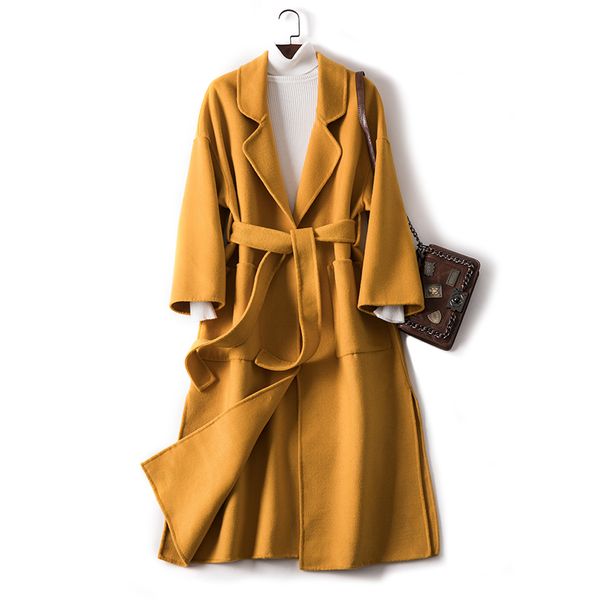 double side 100% wool coat 2019 autumn winter jacket women woolen coat female korean long coats casaco feminino, Black
double side 100% wool coat 2019 autumn winter jacket women woolen coat female korean long coats casaco feminino, Black