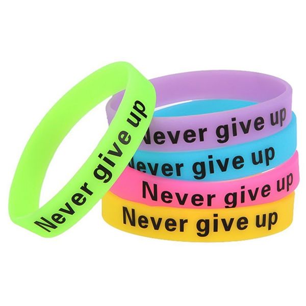 never give up" motivational bracelets silicone rubber band wristbands jewelry inspirational bracelets gifts, Golden;silver
never give up" motivational bracelets silicone rubber band wristbands jewelry inspirational bracelets gifts, Golden;silver