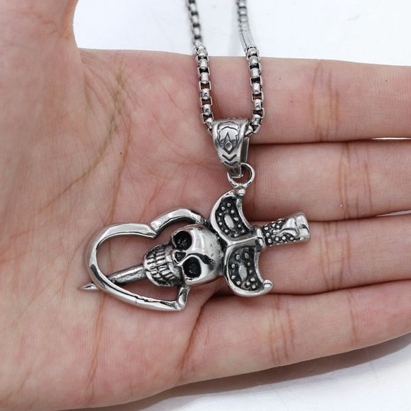 fashion-steel vintage skull pendant fashion motorcycle chain men's gift d248(necklace 24inch), Silver
fashion-steel vintage skull pendant fashion motorcycle chain men's gift d248(necklace 24inch), Silver